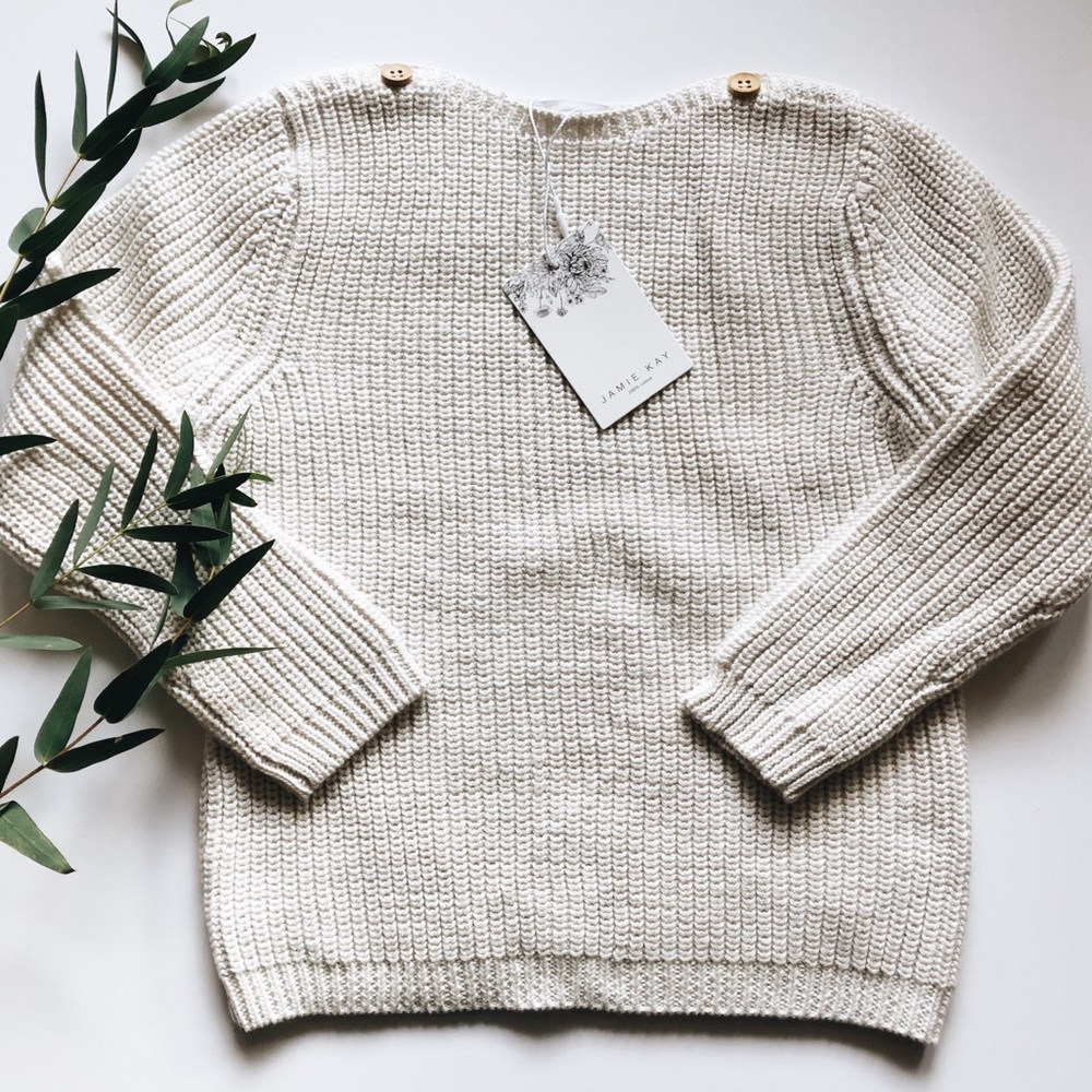 Jamie Kay Rib Knit in Oatmeal Marle 4Y NWT